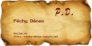 Péchy Dénes névjegykártya